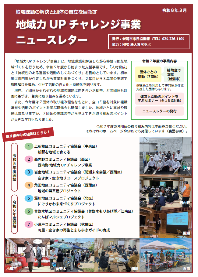 地域力UPチャレンジ事業ニュースレター