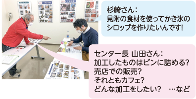 センター長山田さんに杉崎さんが相談している写真