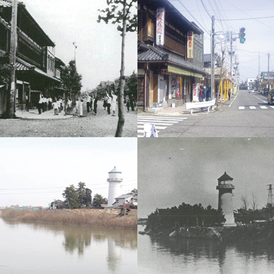 白根の街中の昔と今の比較写真
