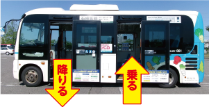 横から撮った区バスの写真