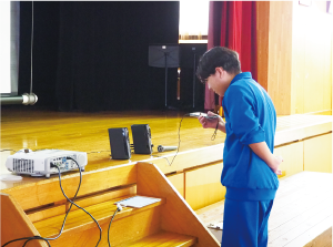 119番通報を体験する写真