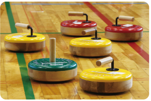 フロアカーリングで使用するストーンの写真