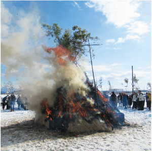 どんど焼きの写真