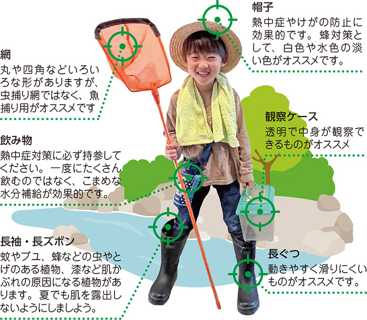 水辺観察会での服装
