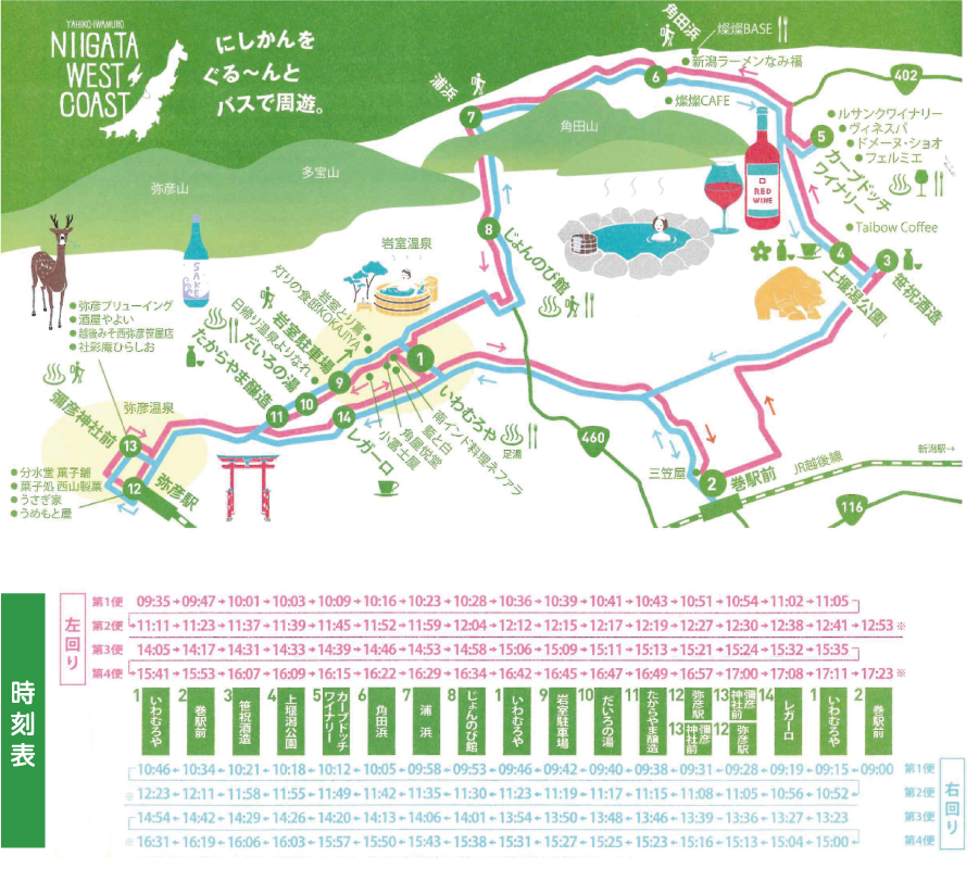 ぐる～んバス路線図と時刻表