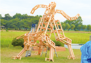 わらアート骨組みの写真