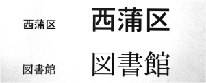 一般的な文字と大活字本の文字の大きさを比較した写真