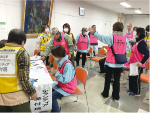 災害時のボランティアセンター設営訓練の様子