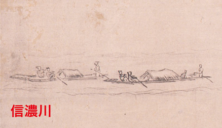 図2　蔵所へ向かう信濃川の川船