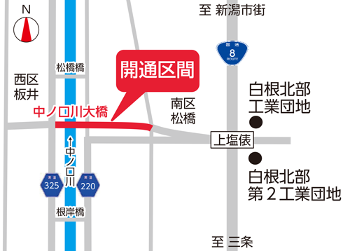 中ノ口川大橋付近のマップ