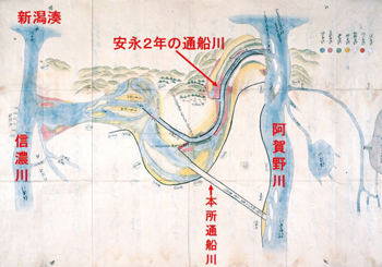 安永2年（1773年）　通船路出来形絵図