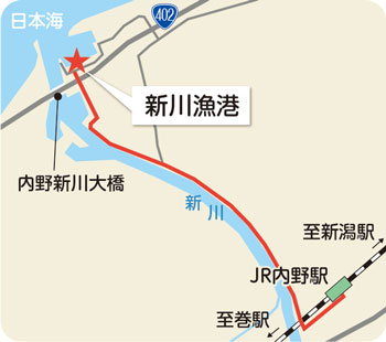 新川漁港の地図