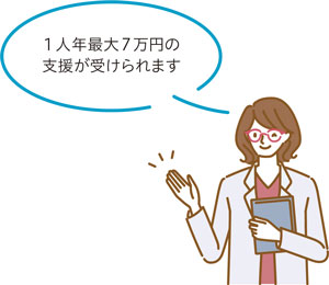 1人年最大7万円の支援が受けられます