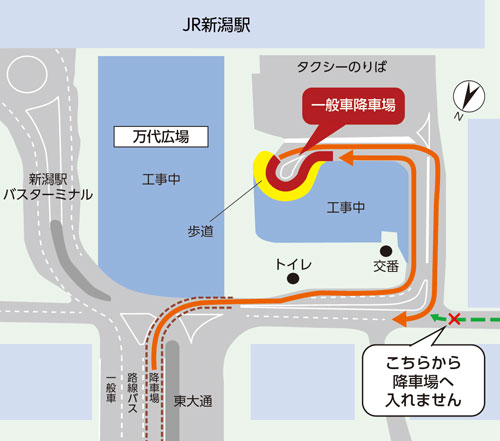 新潟駅万代広場の地図