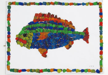 たけし「イサキの魚拓（松ぼっくり製）」