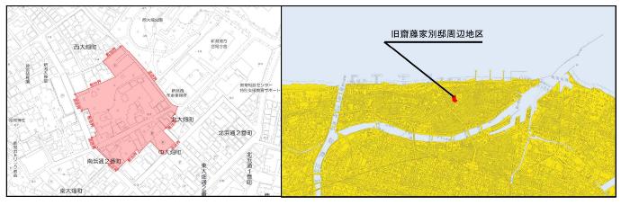 旧齋藤家別邸周辺地区の区域図