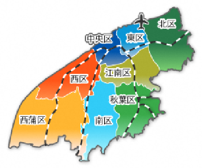 新潟市各区の地図