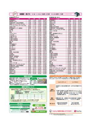 秋葉区公共交通ガイド区バス時刻表
