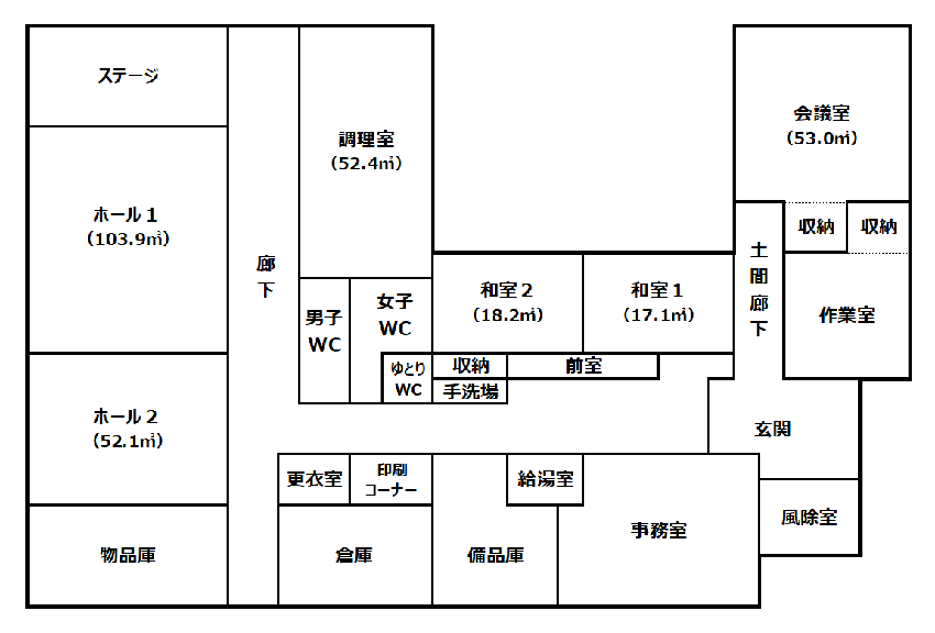 岡方コミュニティセンターフロア図